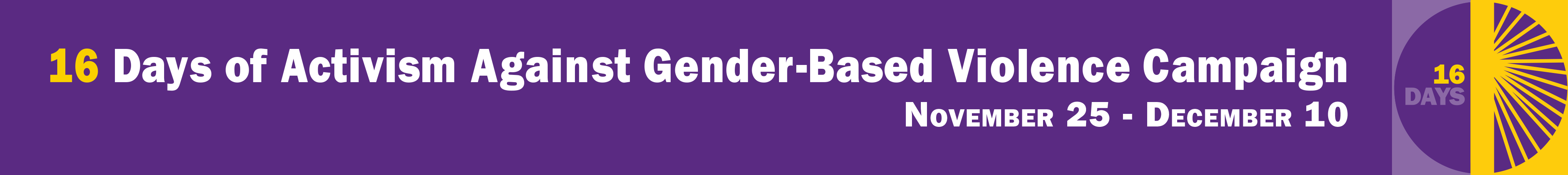 16 days of activism against gender violence