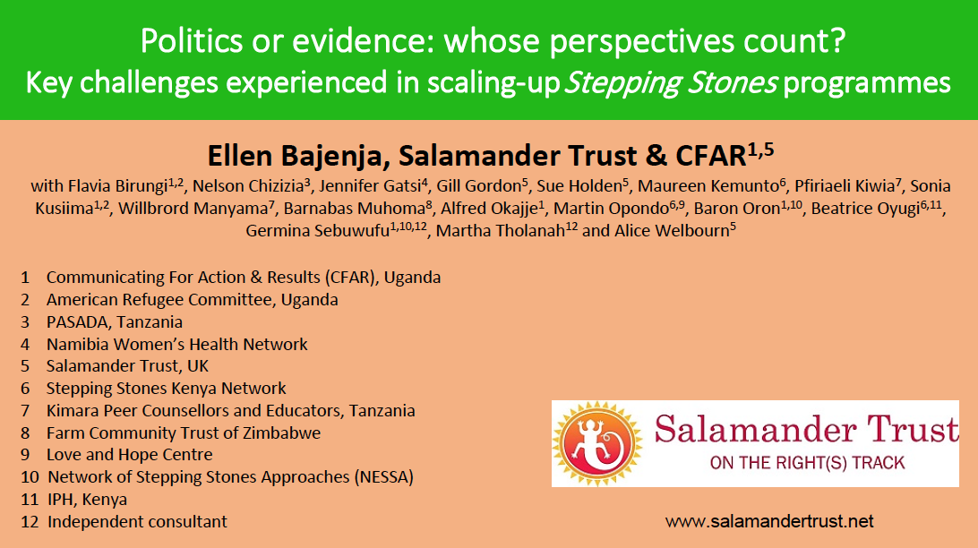 Presentation on Stepping Stones at Nairobi workshop on HIV and adolescence